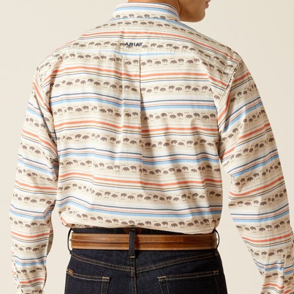 ARIAT Men's Reed Buffalo Stripe Classic Fit Western Shirt XL NWOT - Picture 2 of 6